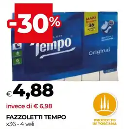Unicoop Fazzoletti TEMPO x36 offerta