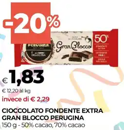 Unicoop Cioccolato fondente extra gran blocco PERUGINA offerta