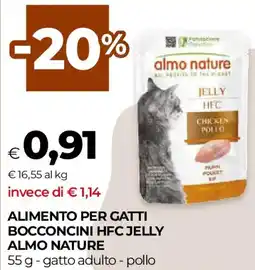 Unicoop Alimento per gatti bocconcini hfc jelly ALMO NATURE offerta
