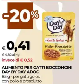 Unicoop Alimento per gatti bocconcini DAY BY DAY ADOC offerta