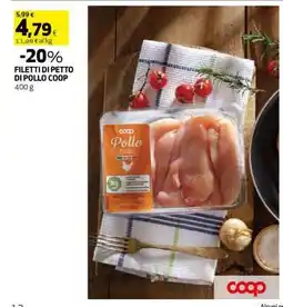 Coop FILETTI DI PETTO DI POLLO COOP offerta