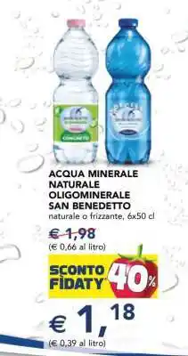 Esselunga ACQUA MINERALE NATURALE OLIGOMINERALE SAN BENEDETTO offerta