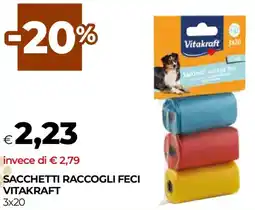 Unicoop Sacchetti raccogli feci VITAKRAFT 3 x 20 offerta