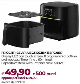 Unicoop FRIGGITRICE ARIA BG51023BK BERGNER offerta