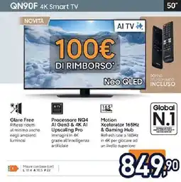Unieuro SAMSUNG QN90F 4K Smart TV 50" offerta