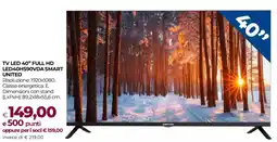 Unicoop TV LED 40" FULL HD LED40HS90VDA SMART UNITED offerta