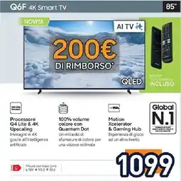 Unieuro SAMSUNG Q6F 4K Smart TV 85" offerta