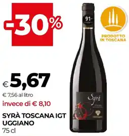 Unicoop Syrà toscana IGT uggiano offerta