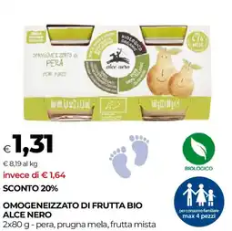 Unicoop Omogeneizzato di frutta bio ALCE NERO offerta