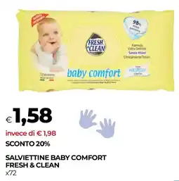 Unicoop Salviettine baby comfort FRESH & CLEAN x72 offerta