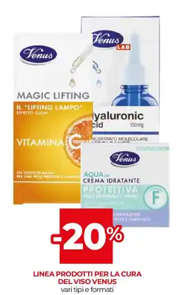 Unicoop Linea prodotti per la cura del viso VENUS offerta