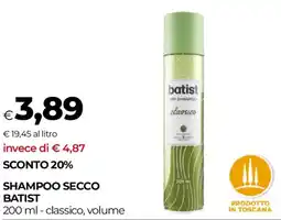 Unicoop Shampoo secco BATIST offerta