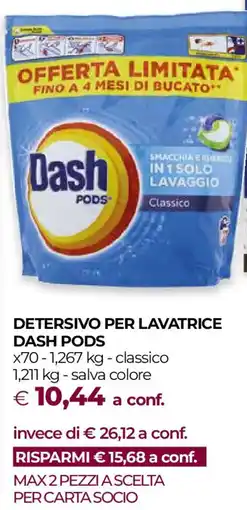 Unicoop Detersivo per lavatrice DASH PODS offerta