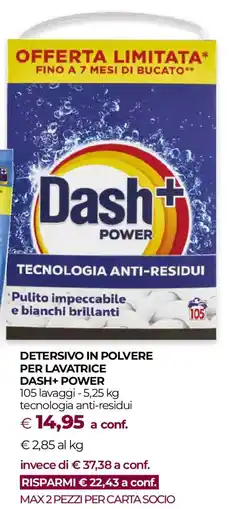 Unicoop Detersivo in polvere per lavatrice DASH+ POWER offerta