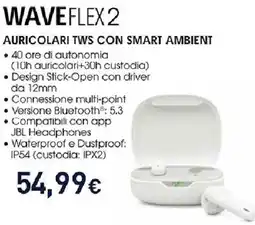 Unieuro JBL Waveflex 2 auricolari tws con smart ambient offerta