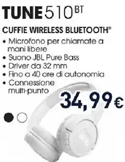 Unieuro JBL TUNE 510 BT Cuffie wireless bluetooth offerta
