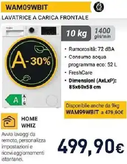 Unieuro Whirlpool WAM09WBIT LAVATRICE A CARICA FRONTALE offerta