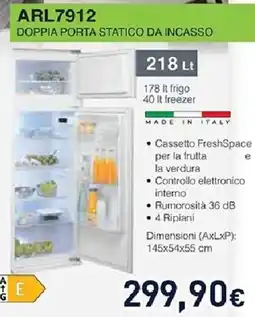 Unieuro IGNIS ARL7912 DOPPIA PORTA STATICO DA INCASSO offerta