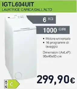 Unieuro IGNIS IGTL604UIT LAVATRICE CARICA DALL'ALTO offerta