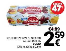 Supermercati Gulliver Yogurt zero% di grassi alla frutta YOMO offerta