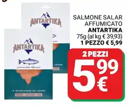 Supermercati Gulliver Salmone salar affumicato ANTARTIKA offerta