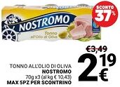 Supermercati Gulliver Tonno all'olio di oliva NOSTROMO offerta
