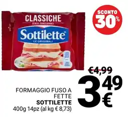 Supermercati Gulliver Formaggio fuso a fette SOTTILETTE offerta