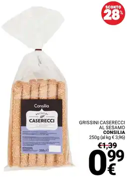 Supermercati Gulliver Grissini caserecci al sesamo CONSILIA offerta