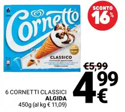 Supermercati Gulliver 6 cornetti classici ALGIDA offerta