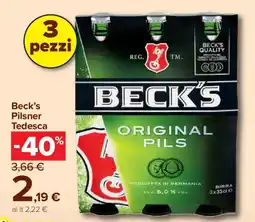 Carrefour Market Beck's Pilsner Tedesca offerta