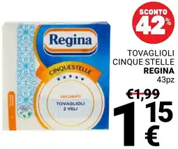 Supermercati Gulliver Tovaglioli cinque stelle REGINA offerta