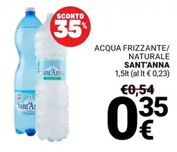 Supermercati Gulliver Acqua frizzante/ naturale SANT'ANNA offerta