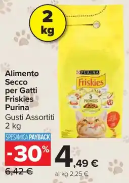 Carrefour Market Alimento Secco per Gatti Friskies Purina offerta