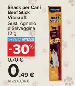 Carrefour Market Snack per Cani Beef Stick Vitakraft offerta