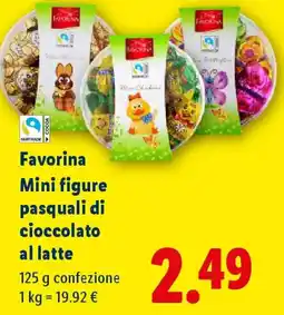 Lidl Favorina Mini figure pasquali di cioccolato al latte offerta