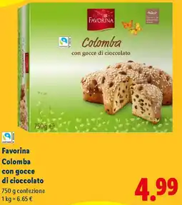 Lidl Favorina Colomba con gocce di cioccolato offerta