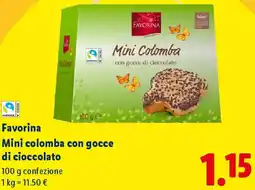 Lidl Favorina Mini Colomba con gocce di cioccolato offerta