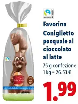 Lidl Favorina Coniglietto pasquale al cioccolato al latte offerta