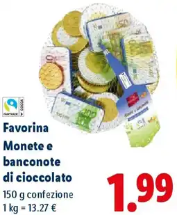 Lidl Favorina Monete e banconote di cioccolato offerta