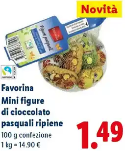 Lidl Favorina Mini figure di cioccolato pasquali ripiene offerta