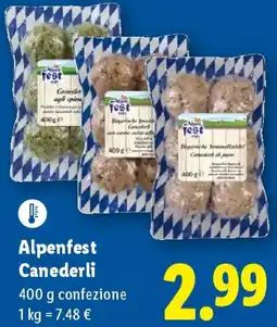 Lidl Alpenfest Canederli offerta