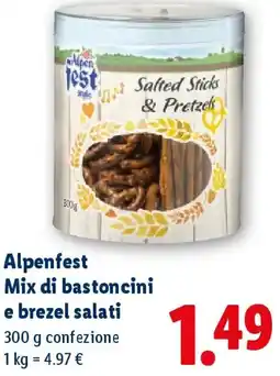 Lidl Alpenfest Mix di bastoncini e brezel salati offerta
