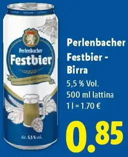 Lidl Perlenbacher Festbier Birra offerta