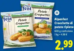 Lidl Alpenfest Crocchette di patate ripiene offerta