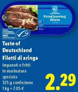 Lidl Taste of Deutschland Filetti di aringa offerta