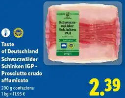 Lidl Taste of Deutschland Schwarzwälder Schinken IGP - Prosciutto crudo affumicato offerta