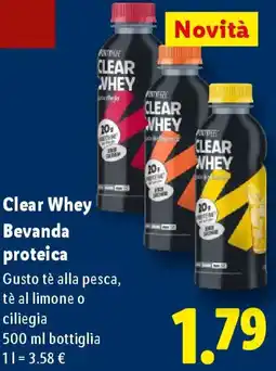 Lidl Clear Whey Bevanda proteica offerta