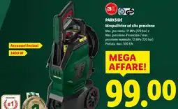 Lidl PARKSIDE Idropulitrice ad alta pressione offerta