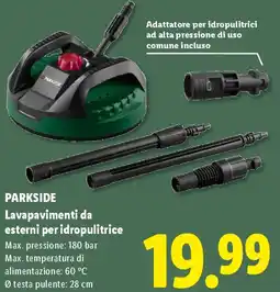 Lidl PARKSIDE Lavapavimenti da esterni per idropulitrice offerta