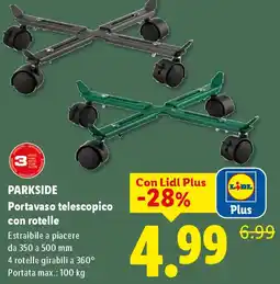Lidl PARKSIDE Portavaso telescopico con rotelle offerta